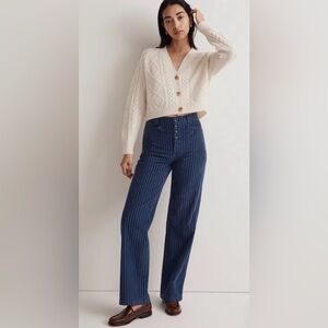 Madewell Emmett 2.0 Wide-Leg Pants in Corduroy in Classic Indigo Size 28